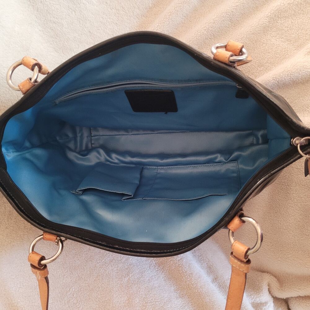 COACH Purse Black Shiny Glossy Patent Leather Shiny Tote Shoulder Purse A+ - Picture 4 of 6